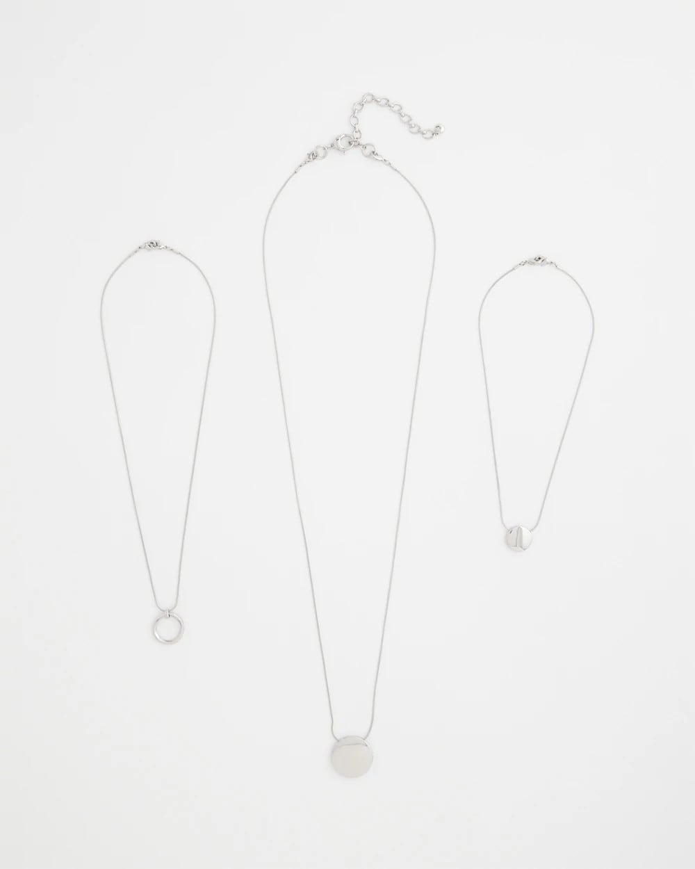 Chico's Silver Triple Pendant Necklace