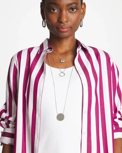 Chico's Silver Triple Pendant Necklace