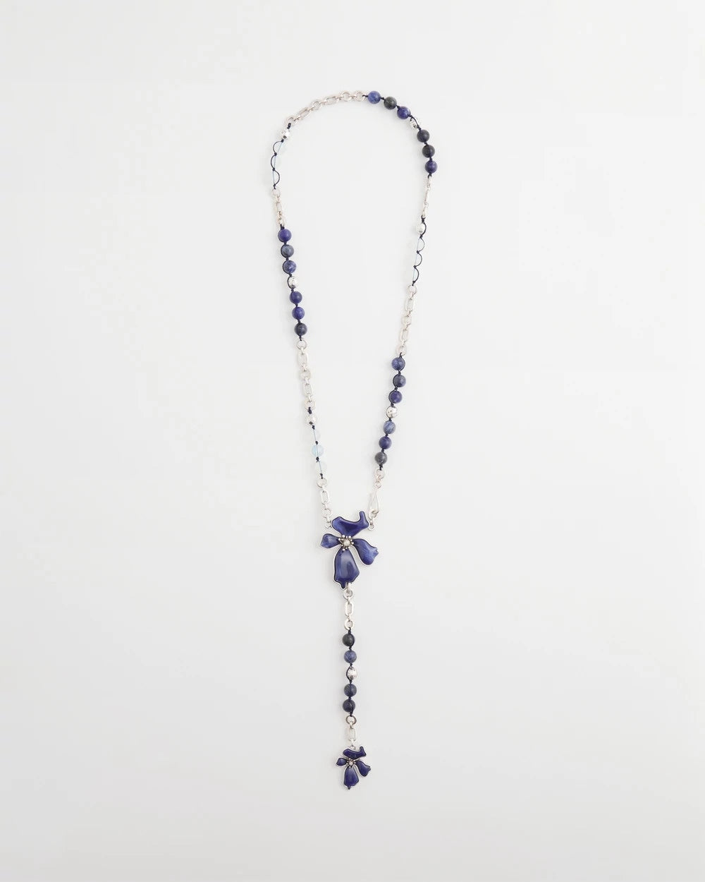Chico's Blue Flower Long Y-Necklace