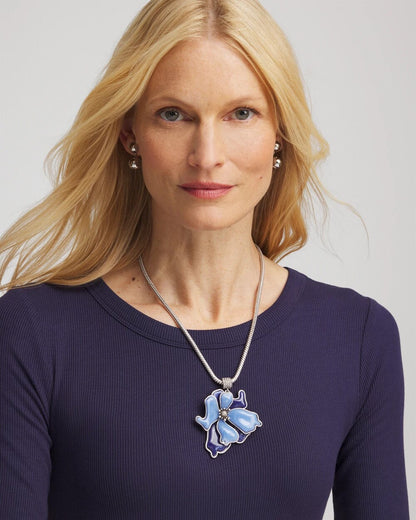 Chico's Blue Flower Pendant