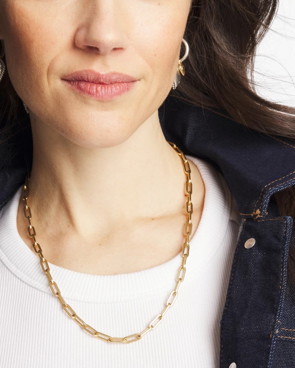 Chico's Mixed Metal Heart Charm Necklace