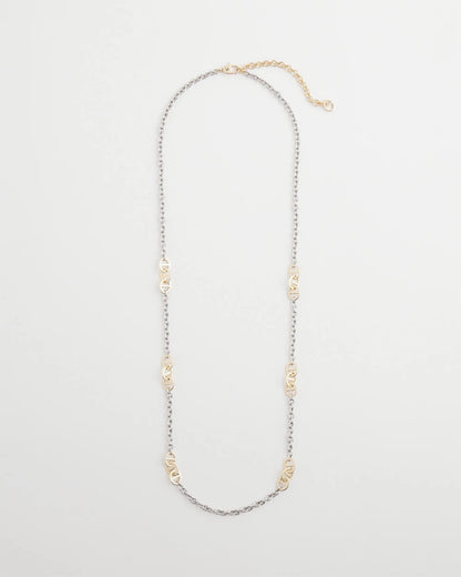 Chico's Mixed Metal Link Long Necklace