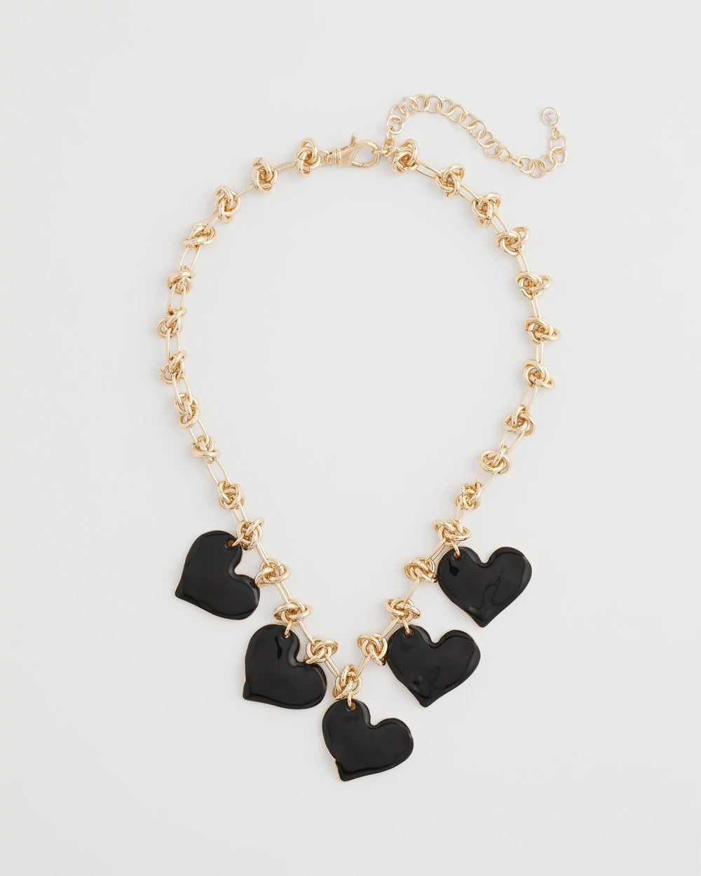 Chico's Black Heart Drop Off Necklace
