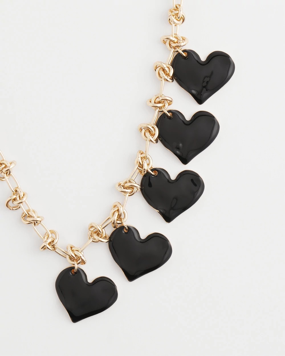 Chico's Black Heart Drop Off Necklace