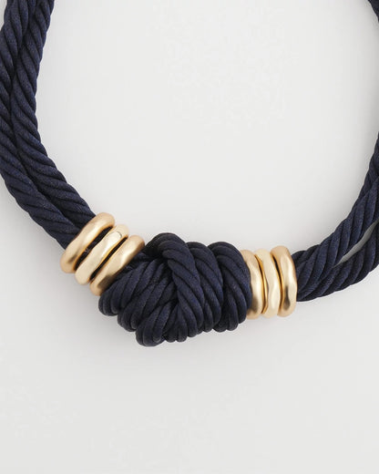 Chico's Navy Knot Rope Necklace