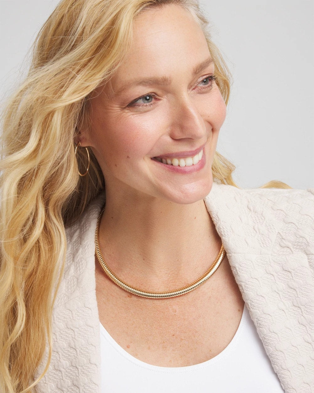 Chico's Mixed Metal Link Triple-Strand Necklace