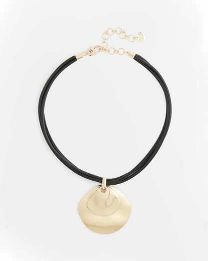 Chico's Gold Pendant On Cord