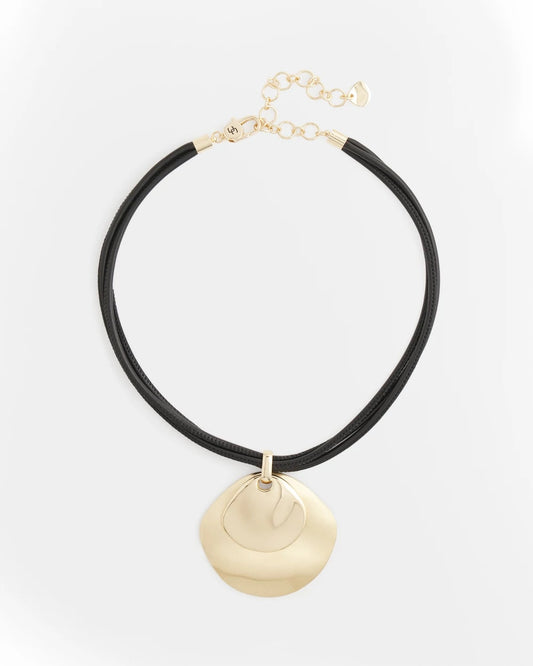 Chico's Gold Pendant On Cord