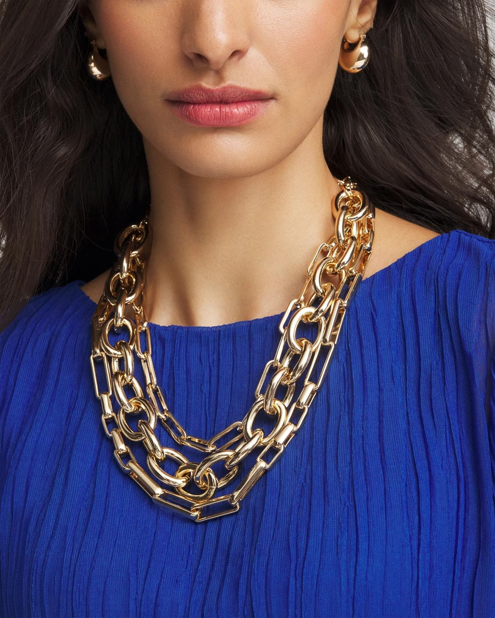 Chico's Convertible Three-Strand Chain Necklace