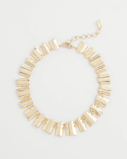 Chico's Gold Wave Collar Necklace