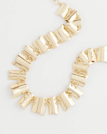 Chico's Gold Wave Collar Necklace