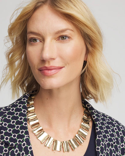 Chico's Gold Wave Collar Necklace