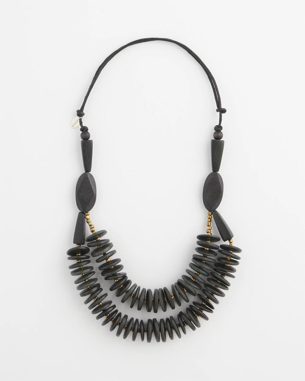 Chico's SYLCA® x Chico's Black Disk Bead Statement Necklace