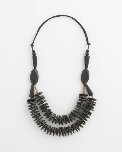 Chico's SYLCA® x Chico's Black Disk Bead Statement Necklace
