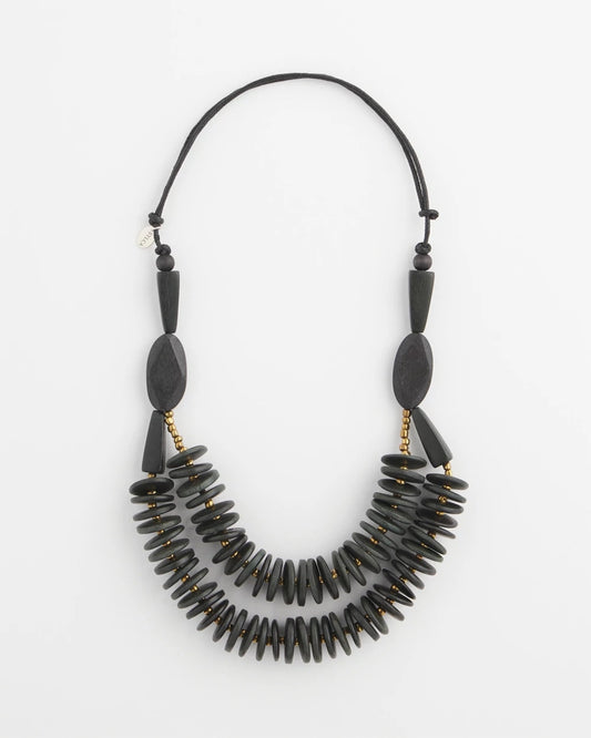 Chico's SYLCA® x Chico's Black Disk Bead Statement Necklace