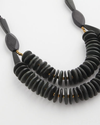 Chico's SYLCA® x Chico's Black Disk Bead Statement Necklace