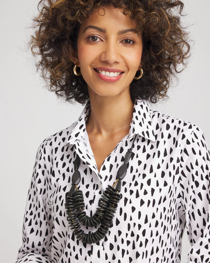 Chico's SYLCA® x Chico's Black Disk Bead Statement Necklace