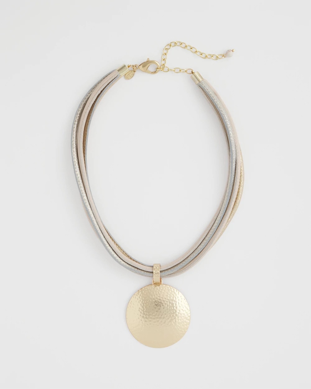 Chico's Textured Golden Pendant Necklace
