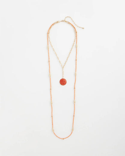 Chico's Convertible Beaded Pendant Necklace