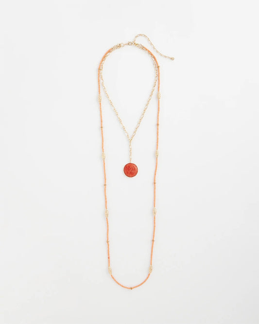 Chico's Convertible Beaded Pendant Necklace