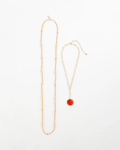 Chico's Convertible Beaded Pendant Necklace