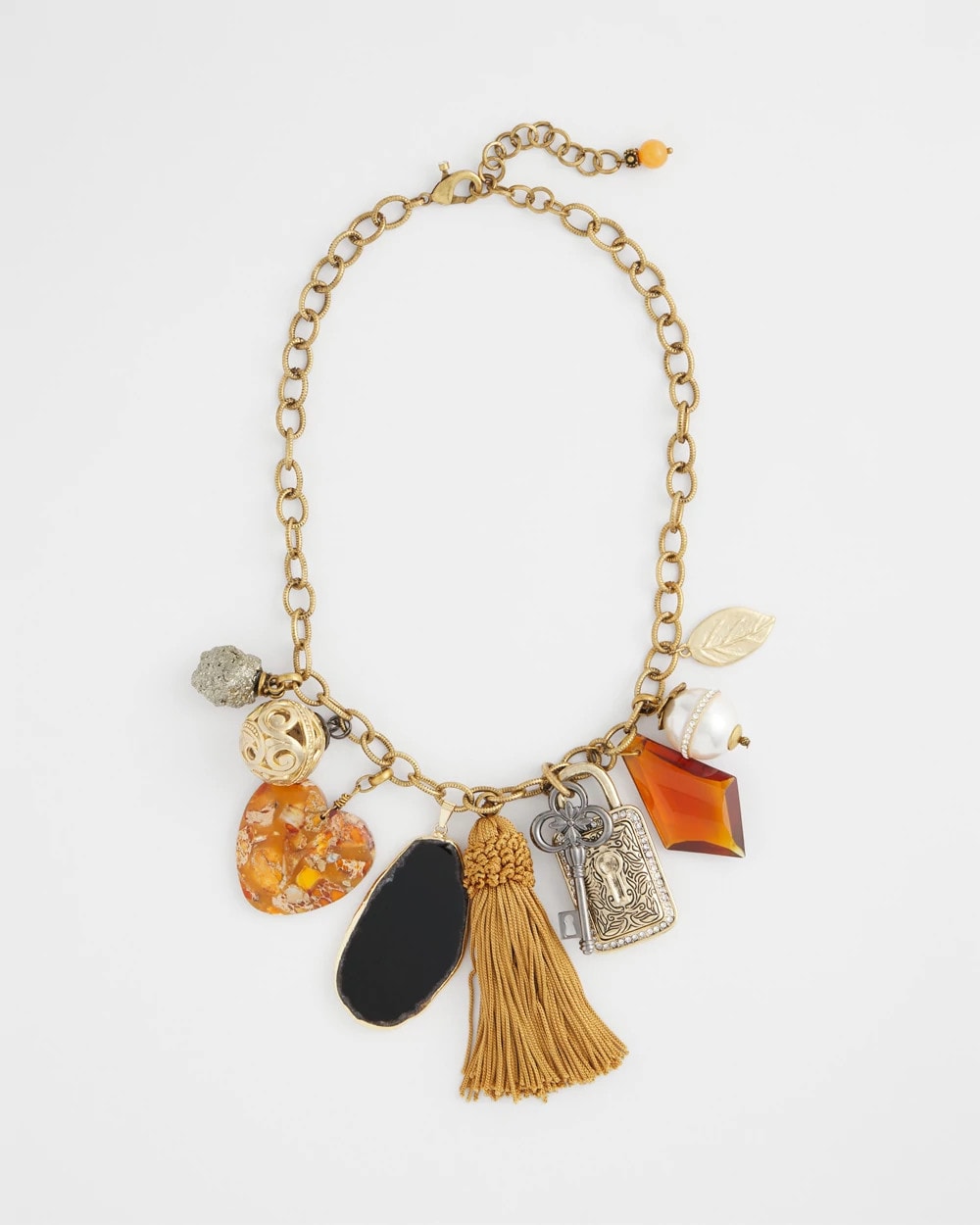 Chico's Charm & Stone Short Necklace