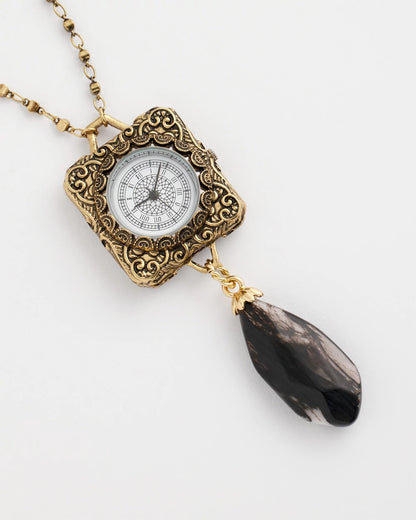 Chico's Clock Pendant Necklace