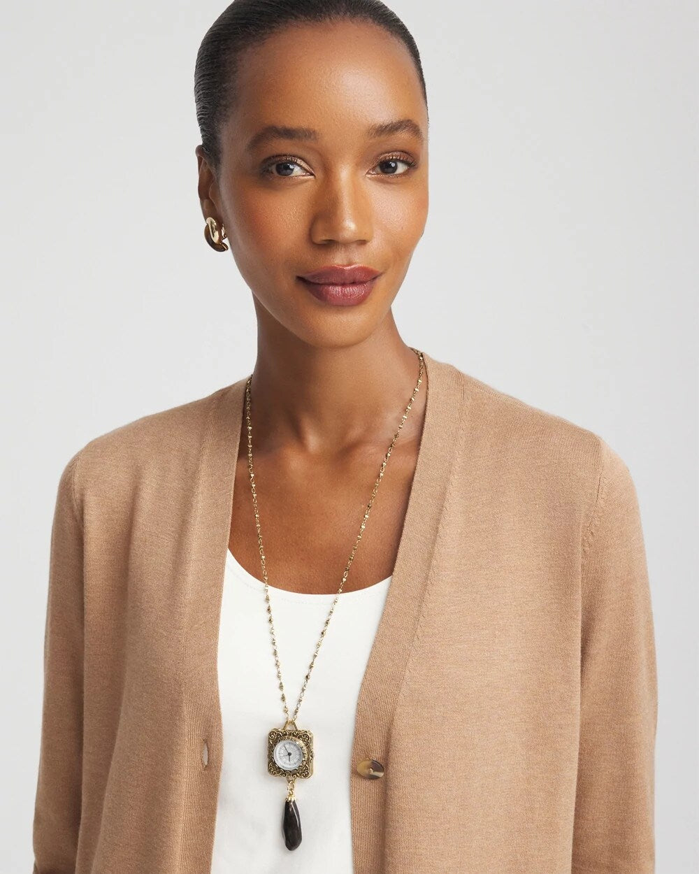 Chico's Clock Pendant Necklace