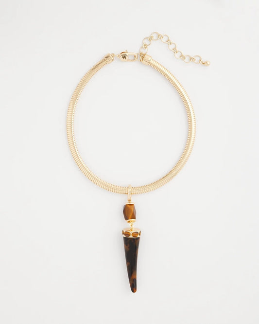 Chico's Tortoise Pendant Collar Necklace