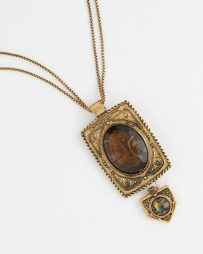 Chico's Adjustable Medallion Gem Pendant