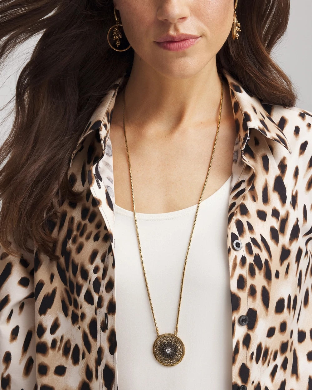 Chico's Convertible Multi-Strand Pendant Necklace