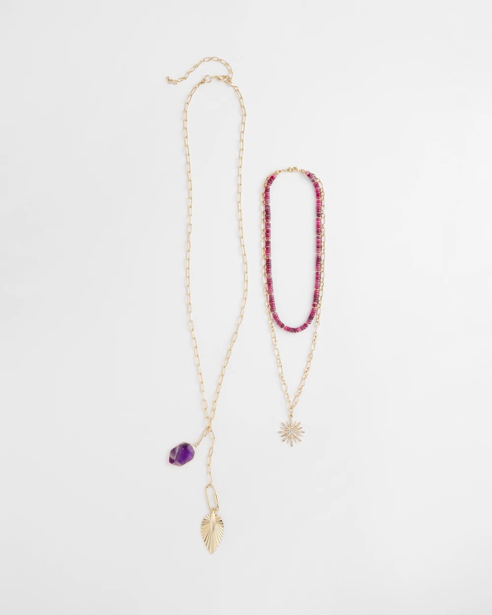 Chico's Amethyst Convertible Multi-Layer Necklace