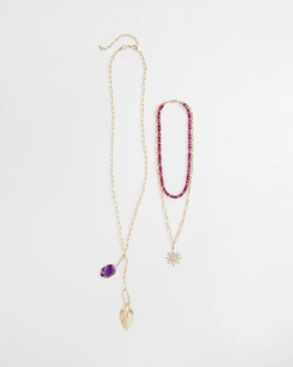 Chico's Amethyst Convertible Multi-Layer Necklace