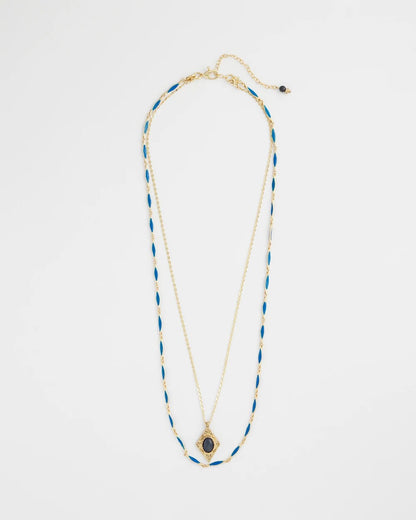 Chico's Double-Strand Sodalite Pendant Necklace