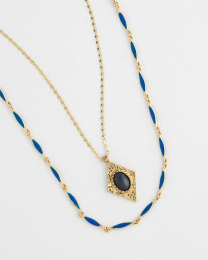 Chico's Double-Strand Sodalite Pendant Necklace