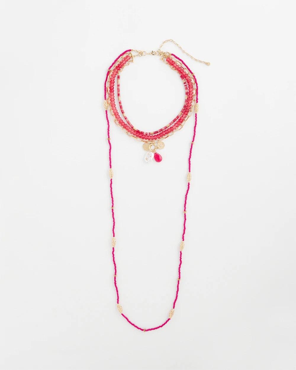 Chico's Convertible Beaded Pendant Necklace