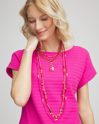 Chico's Convertible Beaded Pendant Necklace