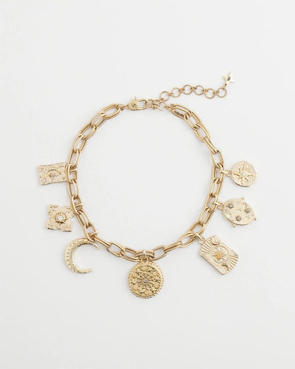 Chico's Gold Celestial Charm Necklace