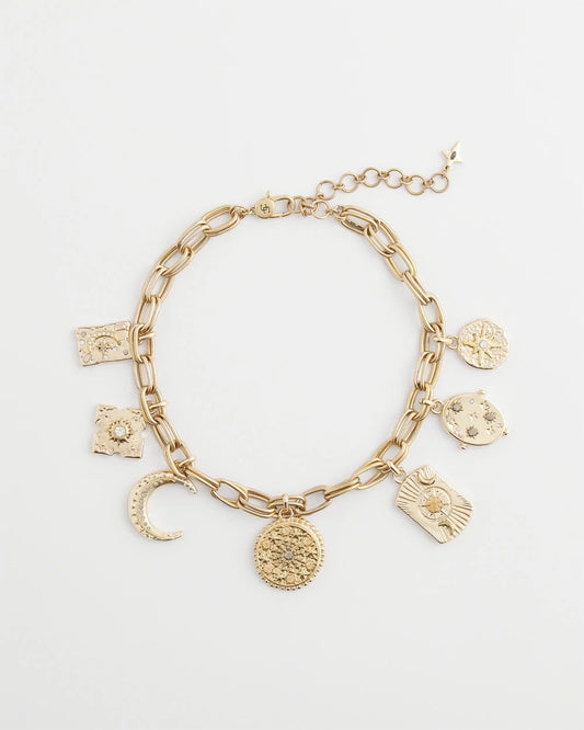 Chico's Gold Celestial Charm Necklace
