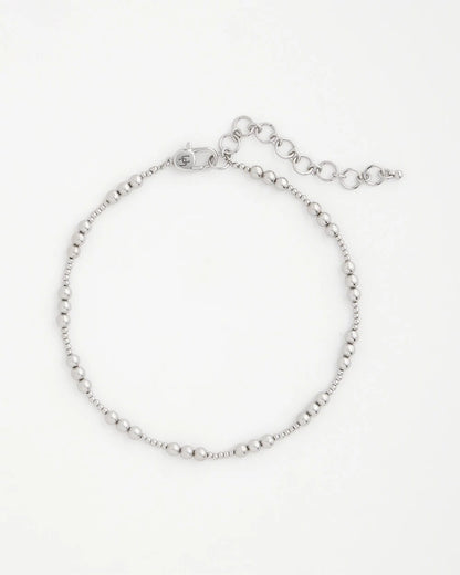 Chico's Silvertone Beaded Necklace