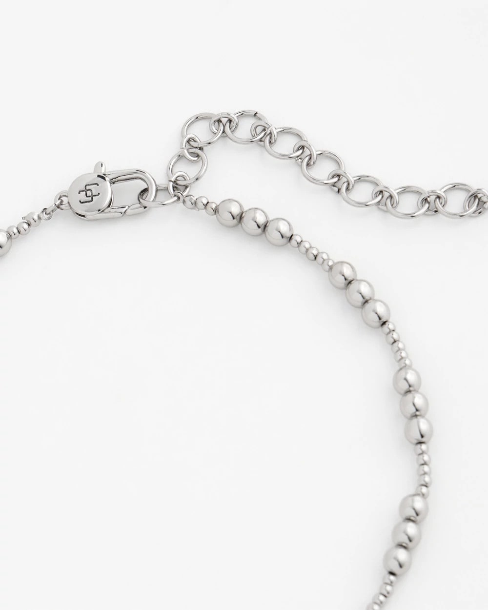 Chico's Silvertone Beaded Necklace