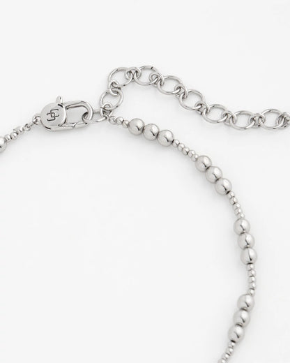 Chico's Silvertone Beaded Necklace
