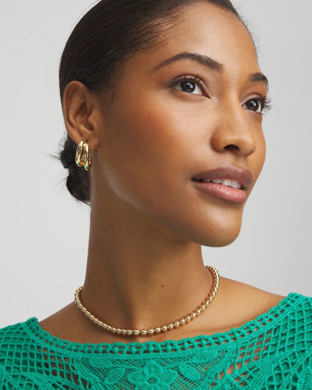 Chico's Golden Beaded Necklace