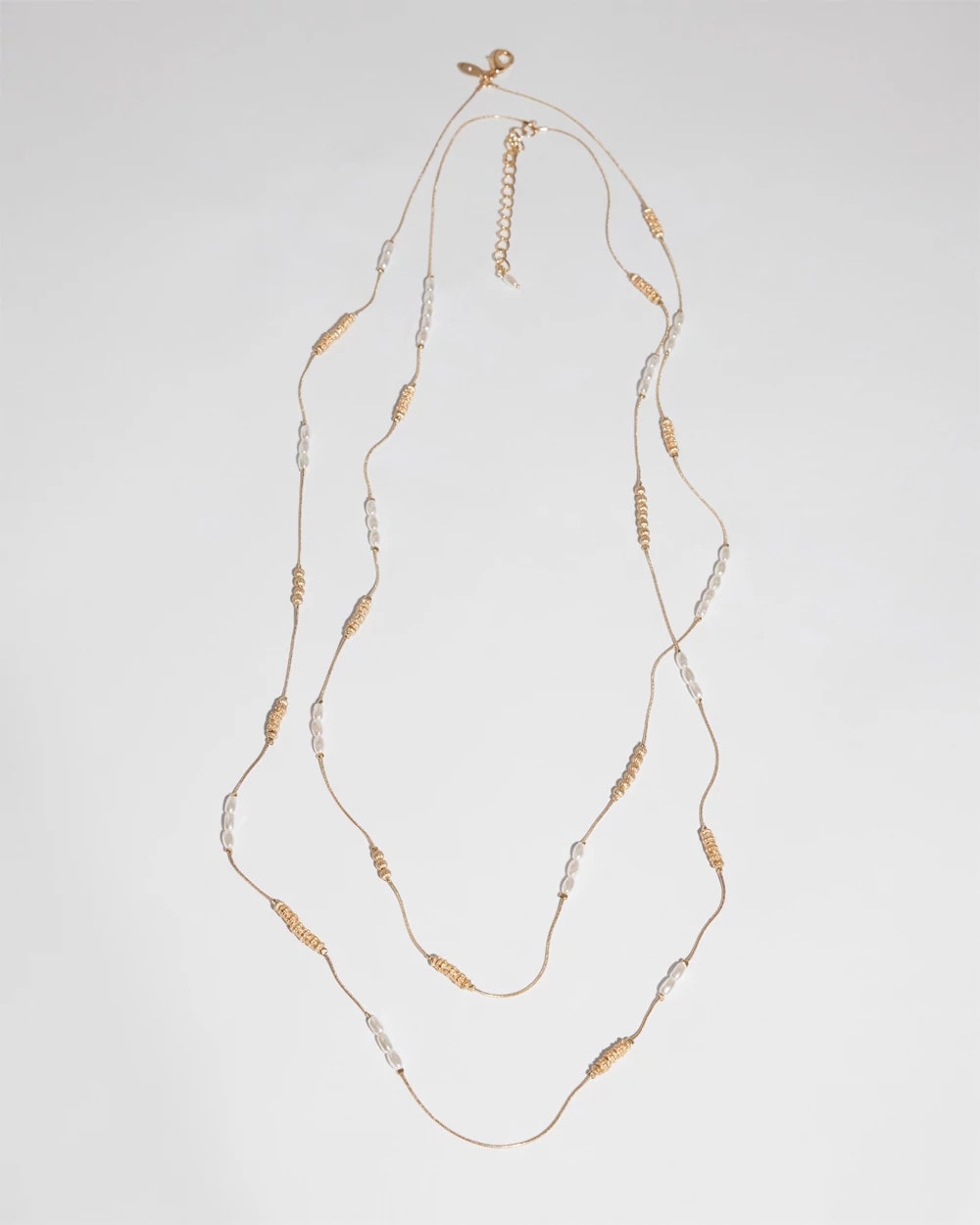 Chico's Long Faux-Pearl and Goldtone Double-Strand Necklace