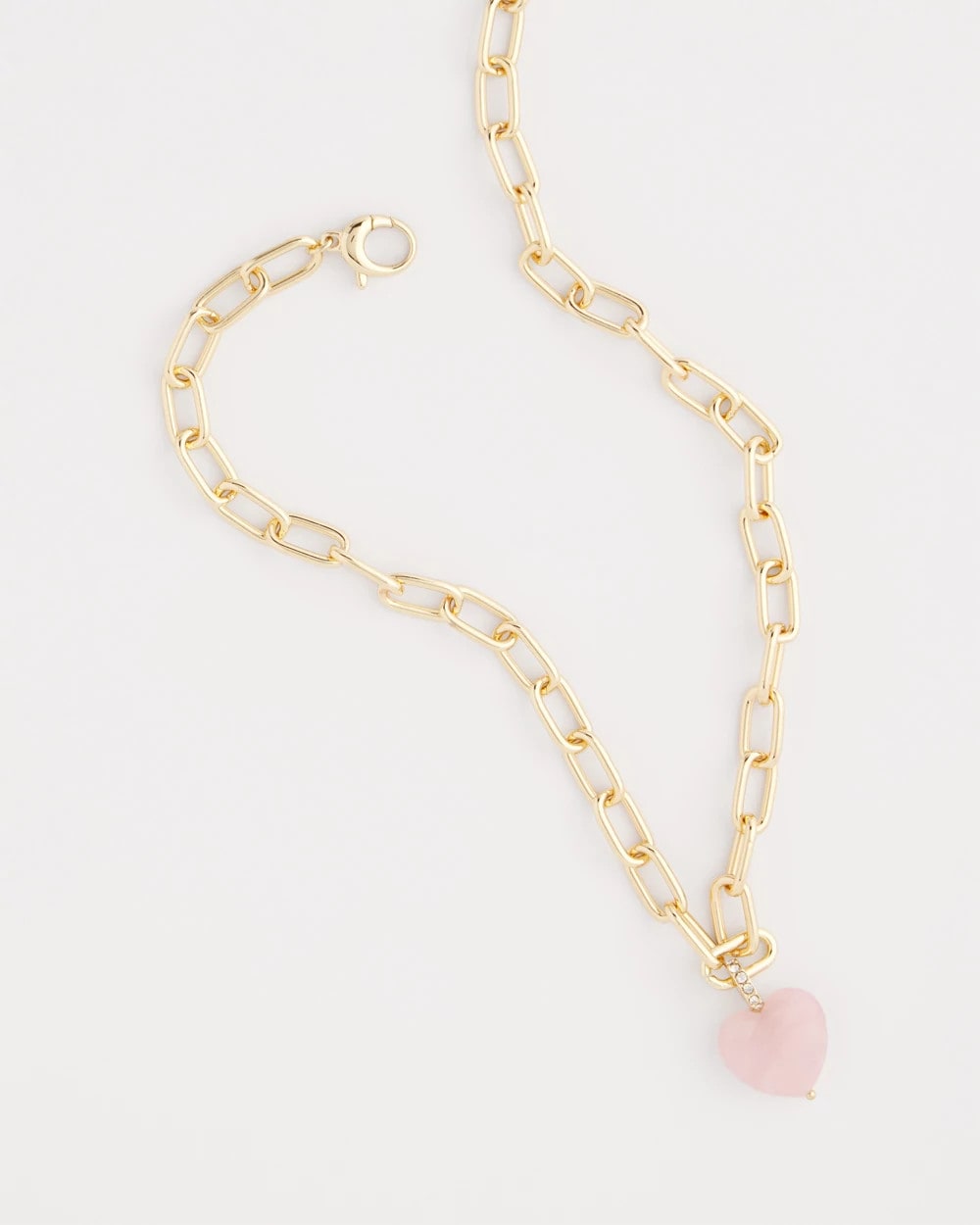 Chico's Genuine Quartz Heart Pendant Necklace