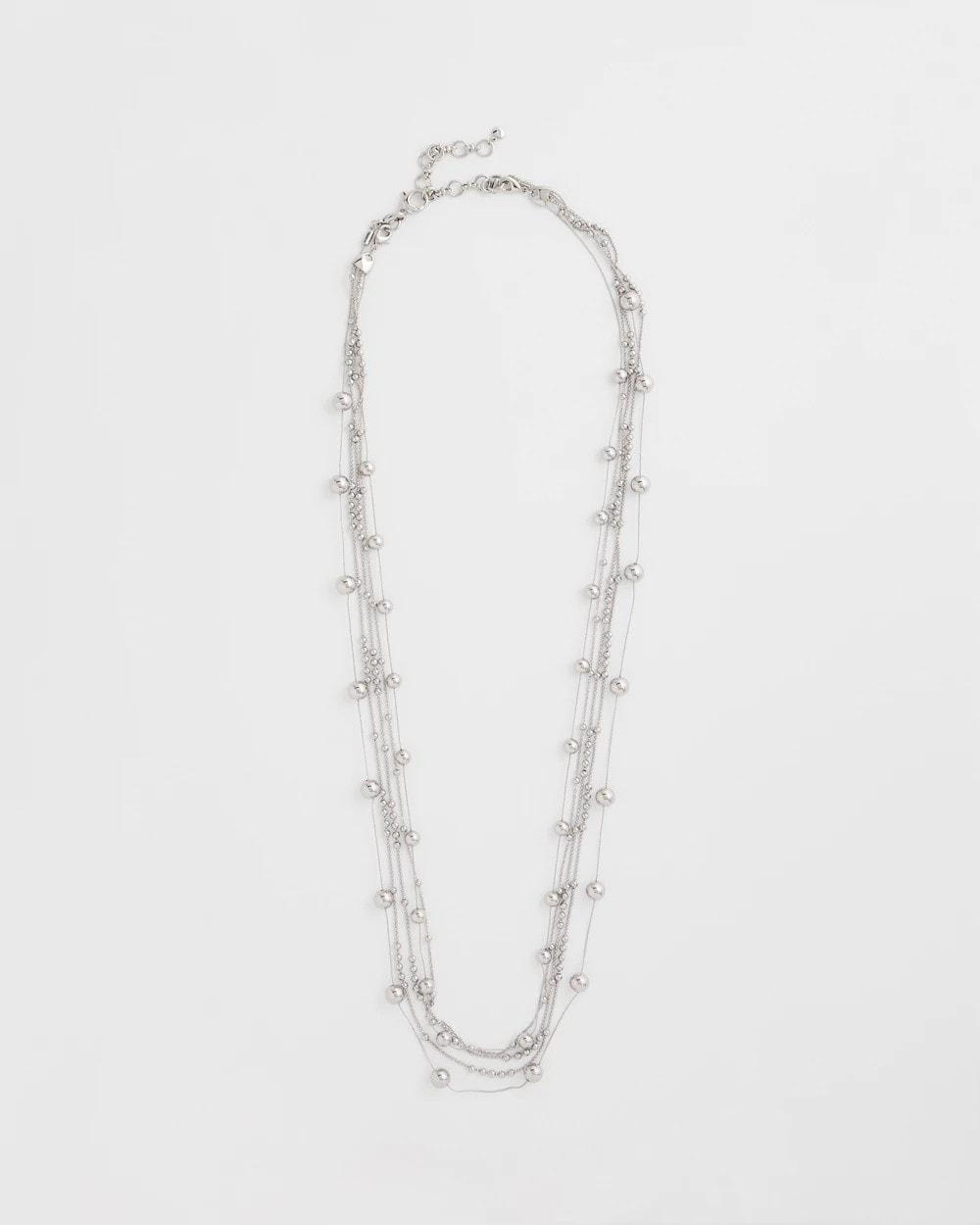 Chico's Multistrand Beaded Silvertone Necklace