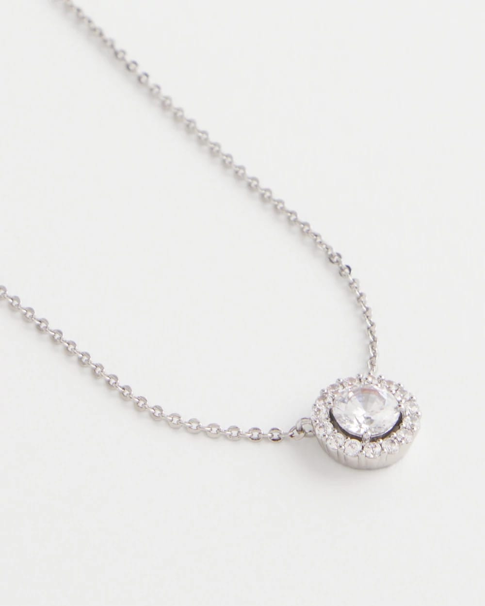 Chico's Silver Tone Drop Stone Necklace