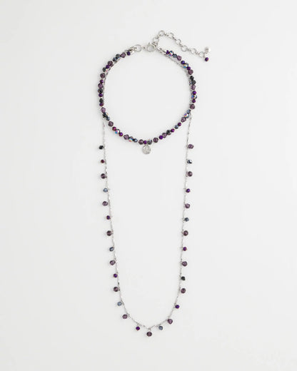 Chico's Convertible Purple Long Short Necklace