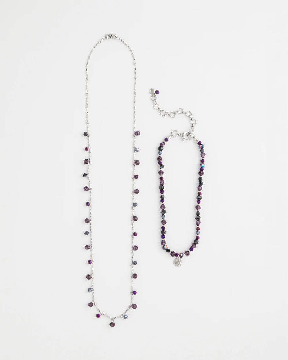 Chico's Convertible Purple Long Short Necklace