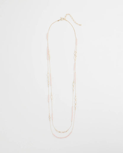 Chico's Pink Double-Strand Necklace